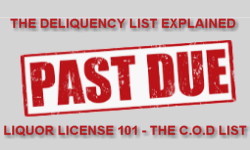 Past due liquor license delinquency list
